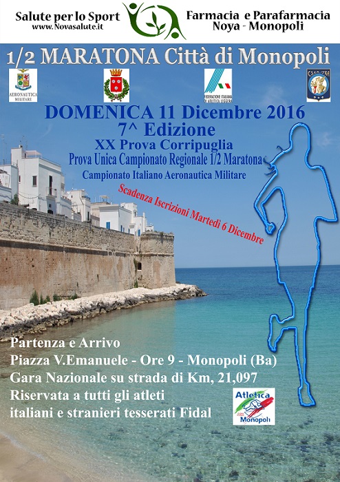 7^ Mezza Maratona Citta' di Monopoli - 11 Dicembre 2016